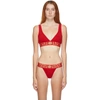 Versace Stretch Tech Jersey Bra In Red