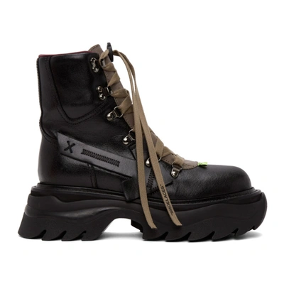 Off-white Arrow-patch Hiking Boots In Dark Grey