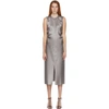 HELMUT LANG SSENSE EXCLUSIVE GREY RUCHED ARMHOLE LONG DRESS