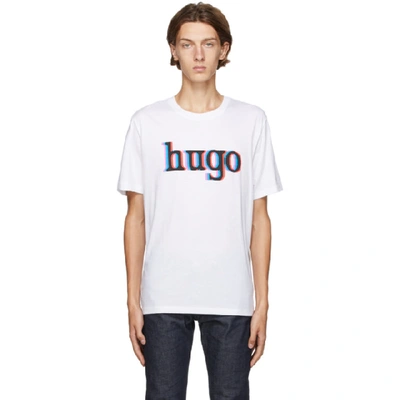 Hugo Dontrol Large Logo T-shirt In White