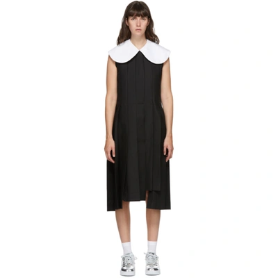 Comme Des Garçons Peter Pan Collar Sleeveless Dress In Black