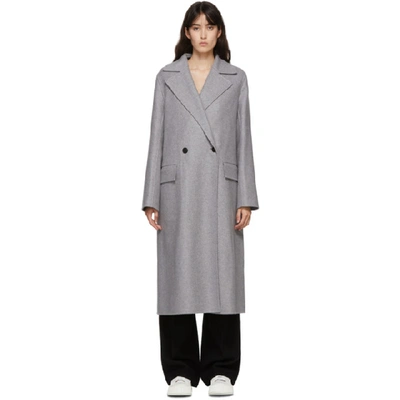 Jil Sander Grey Cashmere Coat In 031 Slagrey