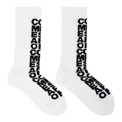 Comme Des Garçons Comme Des Garcons Logo Socks In White