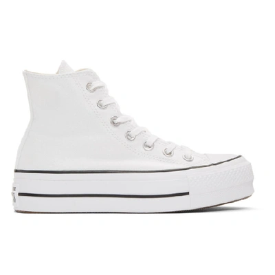Converse White Chuck Taylor All Star Lift Platform High Sneakers In White/black/white