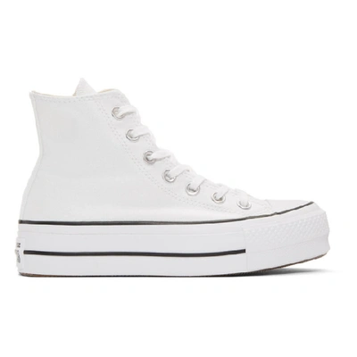 Converse White Chuck Taylor All Star Lift Platform High Sneakers In White/black