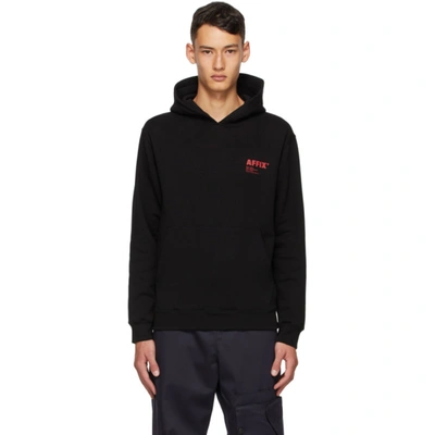 Affix Logo-print Fleece-back Cotton-jersey Hoodie In Black