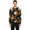 DUNHILL DUNHILL TAN AND BLACK WOOL ENGINE TURN jumper