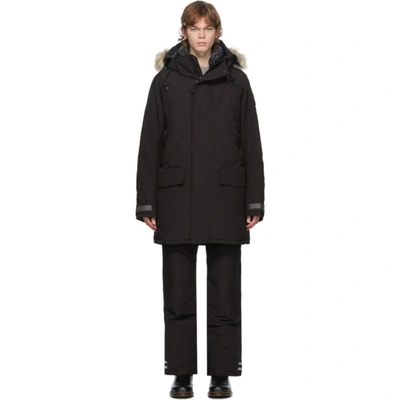 Canada Goose Sherridon Slim-fit Coyote Fur-trim Down Parka In Black