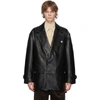ANDERSSON BELL ANDERSSON BELL BLACK VEGAN LEATHER RAW-CUT JACKET