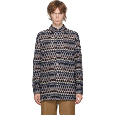 Andersson Bell Multicolor Knit Bohemian Shirt In Black Multi
