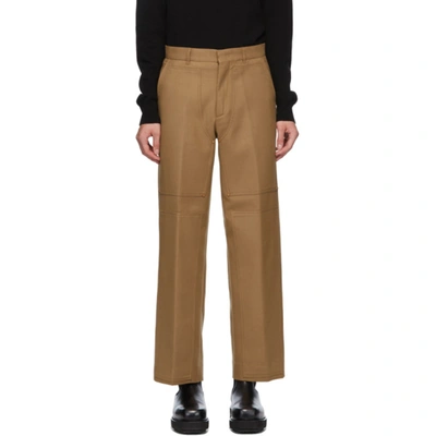 Andersson Bell Tan Double Knee Wide Trousers In Beige