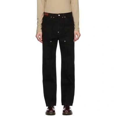 Andersson Bell Black Matt Raw-cut Jeans