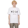 Msgm Paint Brushed Logo T-shirt In White