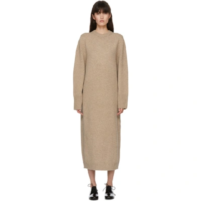 Arch The Ssense Exclusive Brown Wool & Cashmere Crewneck Dress In Light Brown