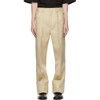 JIL SANDER BEIGE WOOL TURN UP CUFF TROUSERS