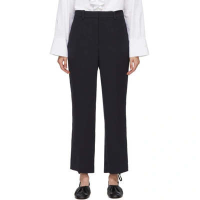 3.1 Phillip Lim / フィリップ リム Navy Cady Heavy Relaxed Trousers In Black