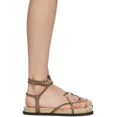 3.1 Phillip Lim Yasmine Ankle-strap Leather Espadrille Sandals In Taupe