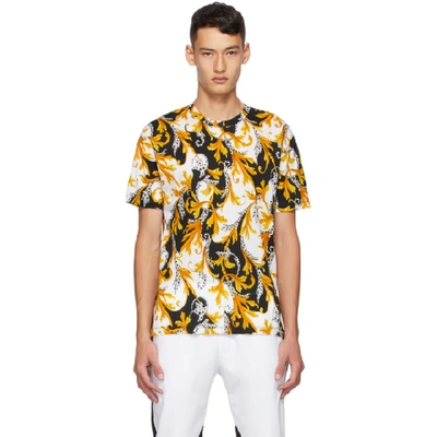 Versace Baroque Print Stretch Cotton T-shirt In White