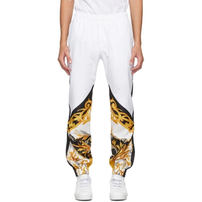 Versace Baroque Print Nylon Track Trousers In White
