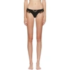 Kiki De Montparnasse Sensuel Lace-trim Silk Thong In Black