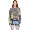 COLLINA STRADA BLUE & GREEN TIE-DYE ROUND HEM HOODIE