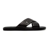 VERSACE VERSACE BLACK LEATHER MEDUSA SANDALS