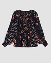 ANN TAYLOR FLORAL PLEATED TOP,551997