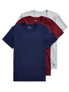 Polo Ralph Lauren Classic Fit Cotton T-shirt 3-pack In Grey,wine,navy