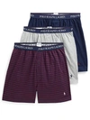 Polo Ralph Lauren Classic Fit  Cotton Boxers 3-pack In Cruise Navy,wine