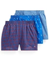 POLO RALPH LAUREN CLASSIC FIT WOVEN COTTON BOXERS 3-PACK