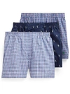 Polo Ralph Lauren Classic Fit Woven Cotton Boxers 3-pack In Hunter Cruise Plaid
