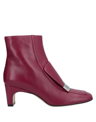 Sergio Rossi Ankle Boot In Garnet