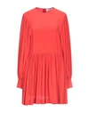 Msgm Woman Mini Dress Red Size 8 Acetate, Silk