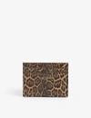 SAINT LAURENT LEOPARD-PRINT LEATHER CARD HOLDER,R03319511