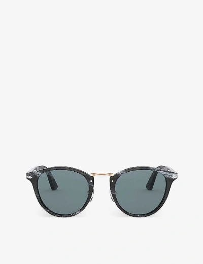 Persol Po3108s Typewriter Edition Round-frame Acetate Sunglasses In Grau