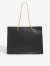 SAINT LAURENT SHOPPING CHAIN BRANDED LEATHER TOTE BAG,R03589211
