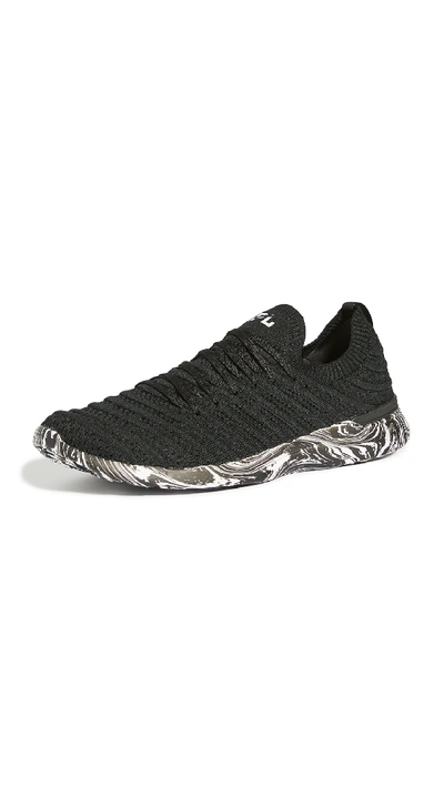 Apl Athletic Propulsion Labs Techloom Wave Marbled-sole Trainers In Black/white/marble