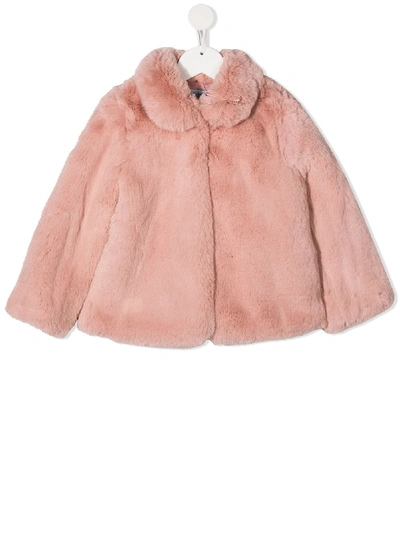 Abel & Lula Kids' Faux Fur Coat In Pink