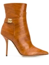 DOLCE & GABBANA CARDINALE CROSSED LOGO ANKLE BOOTS