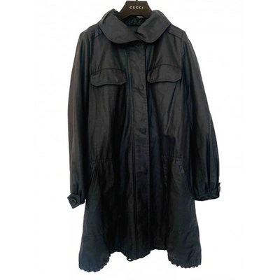 Pre-owned Maje Navy Cotton Trench Coat