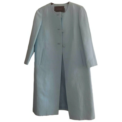 Pre-owned Tara Jarmon Coat In Blue