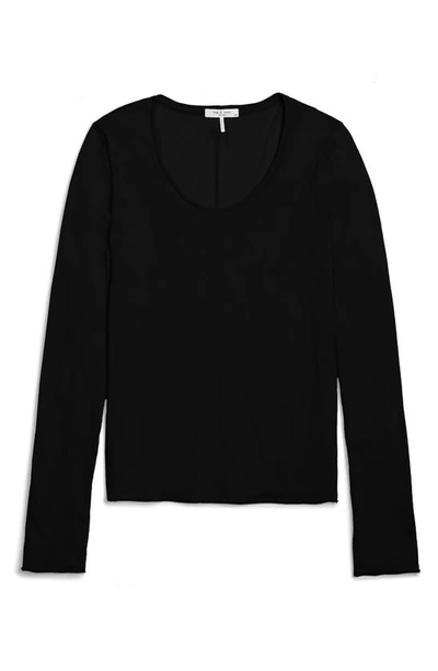 Rag & Bone Gaia Organic Pima Cotton Long Sleeve T-shirt In Black
