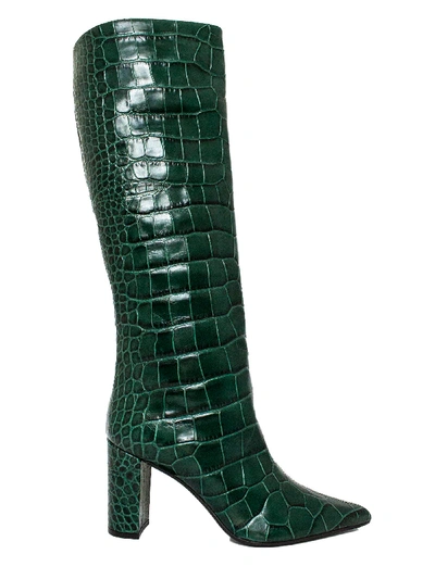 Aldo Castagna Green Leather Cinzia Boots In Verde