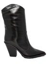 ALDO CASTAGNA BLACK LEATHER CECILIA BOOTS,11494659