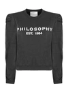 PHILOSOPHY DI LORENZO SERAFINI DARK GREY COTTON SWEATSHIRT,11494682