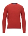 Sun 68 Sweater In Brick Red