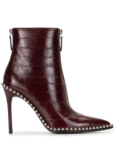 Alexander Wang Eri Patent Ankle Boots In Red