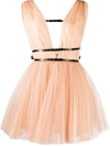 BROGNANO DEEP-V NECK TUTU DRESS