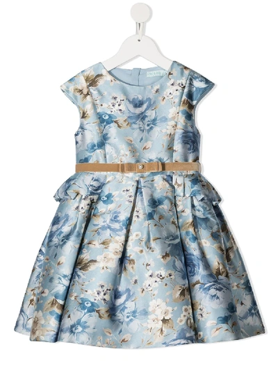 Abel & Lula Kids' Floral-print Dress In Blue