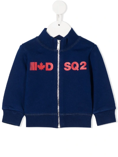 Dsquared2 Babies' Zip-up Logo Jacket In Blue